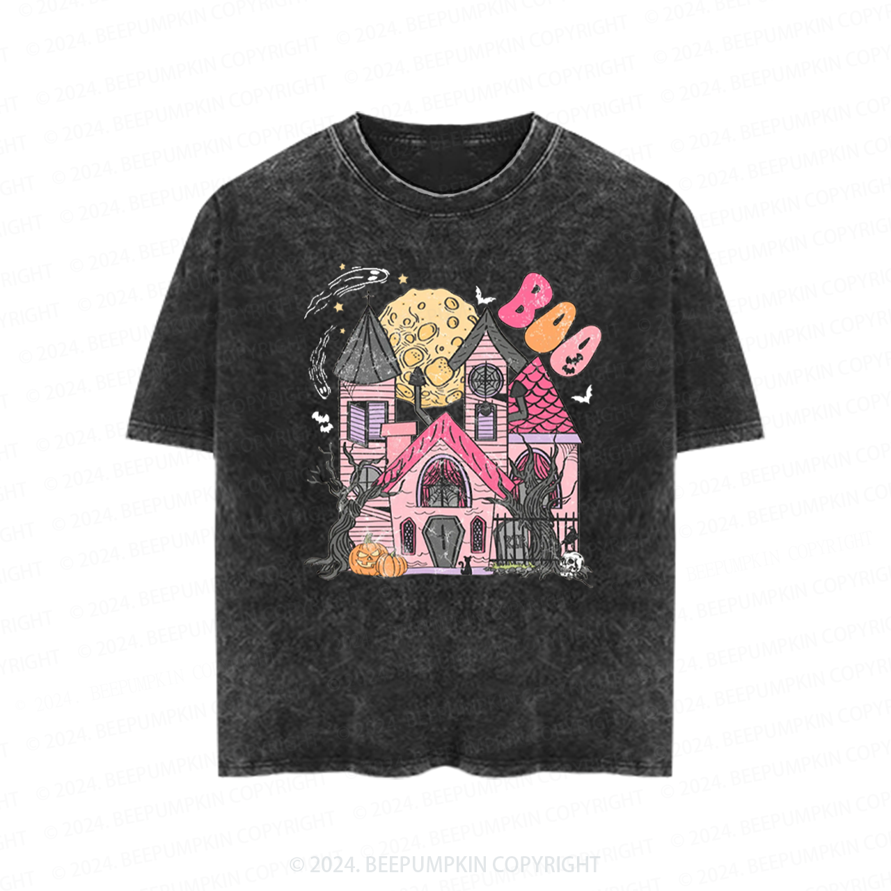 Personalized Cute Ghost Toddler&Kids Washed Tees