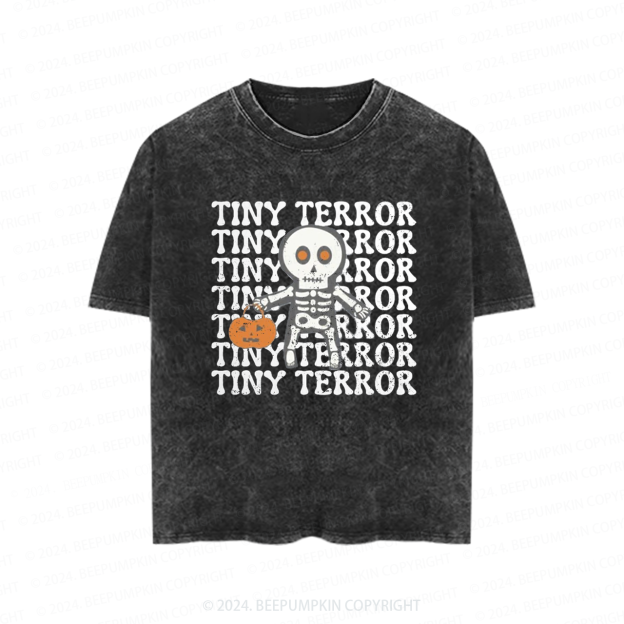 Tiny Terror Halloween Toddler&Kids Washed Tees          