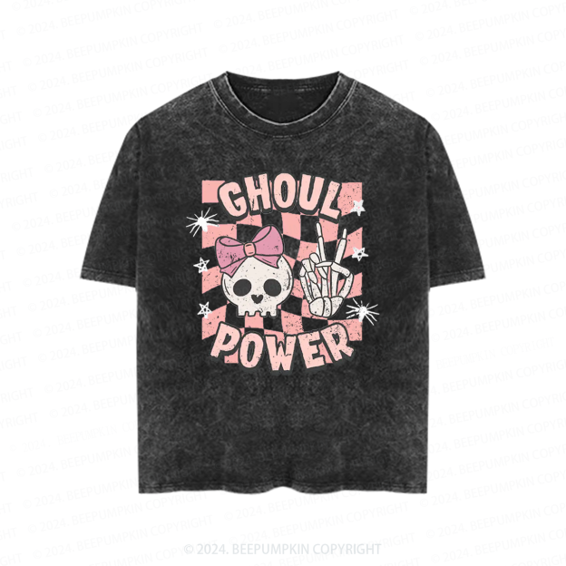 Ghoul Power Halloween Toddler&Kids Washed Tees          