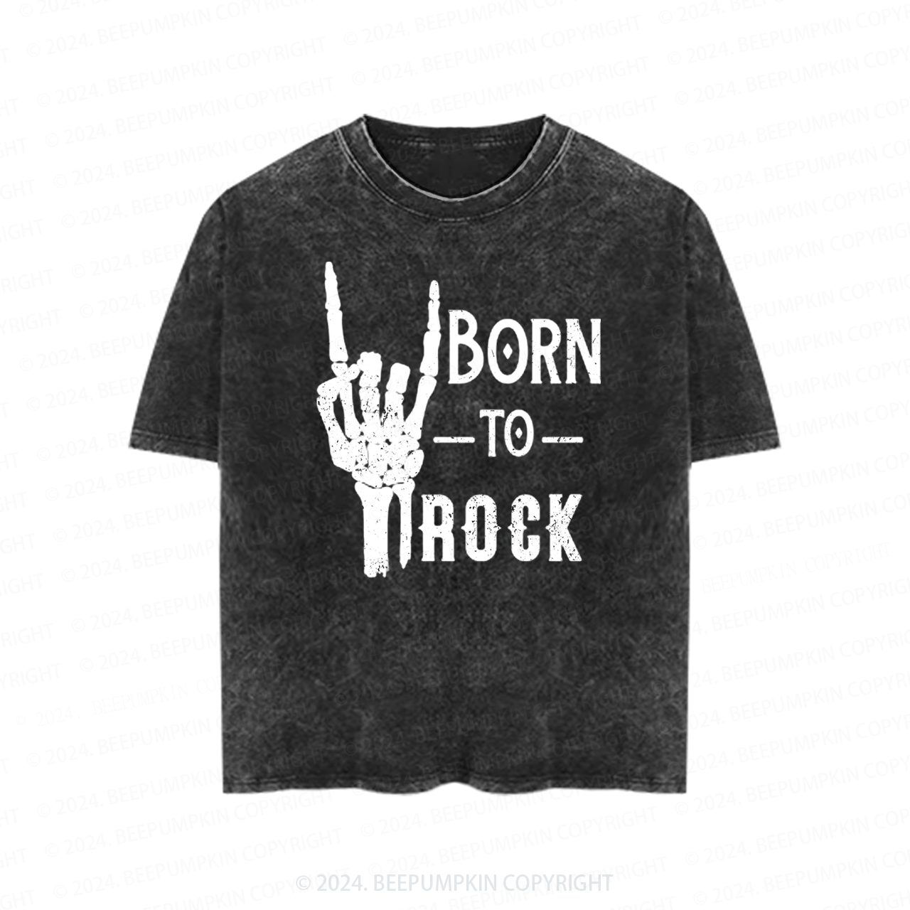 Born To Rock Halloween Music Toddler&Kids Washed Tees          