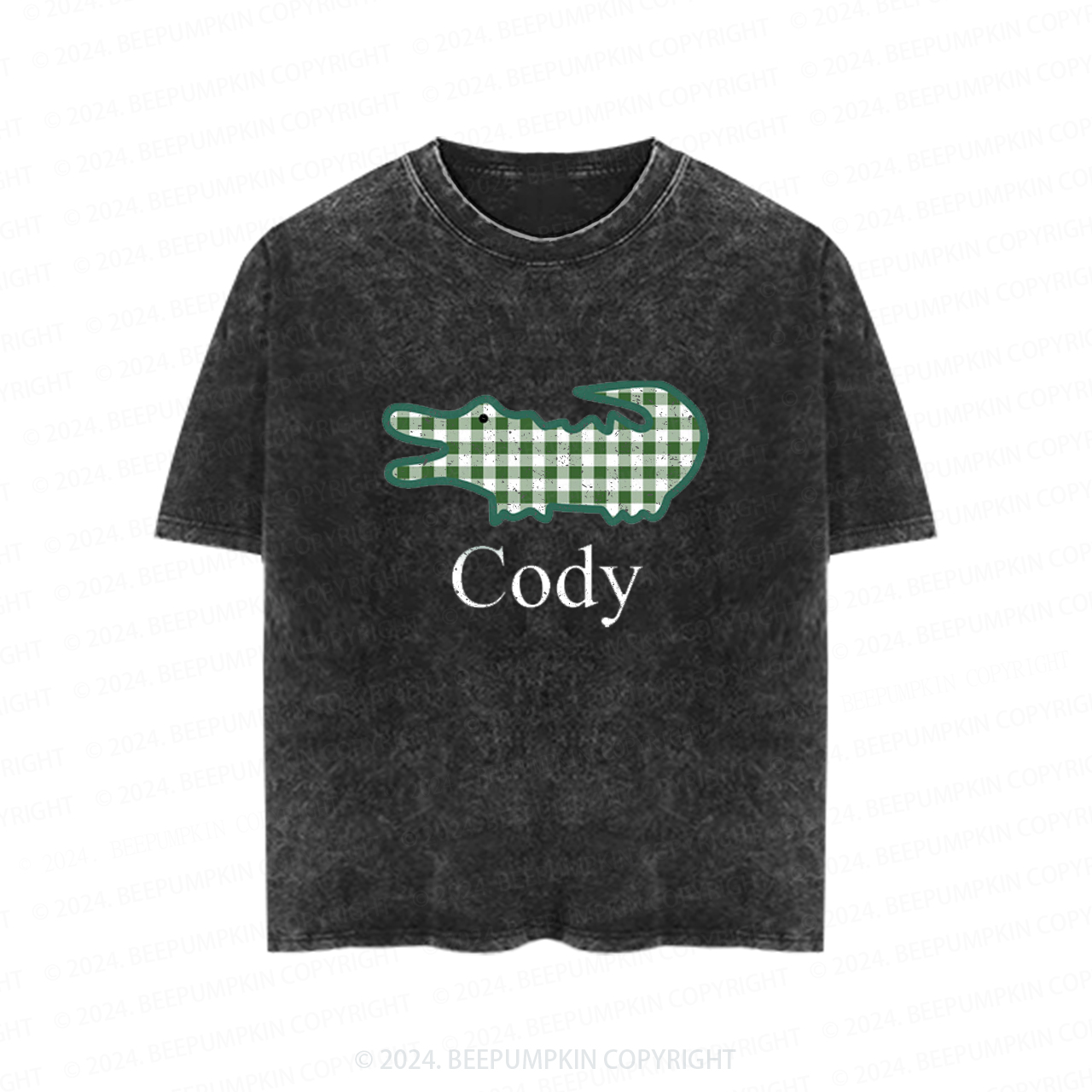Alligator Gingham Toddler&Kids Washed Tees         