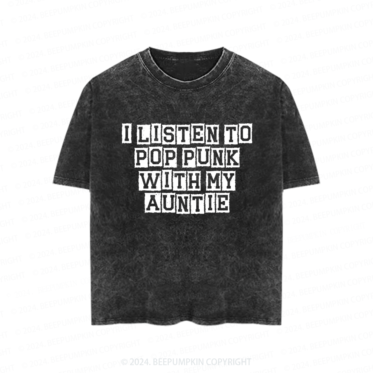  I Listen to Pop Punk With My Auntie Toddler&Kids Washed Tees          