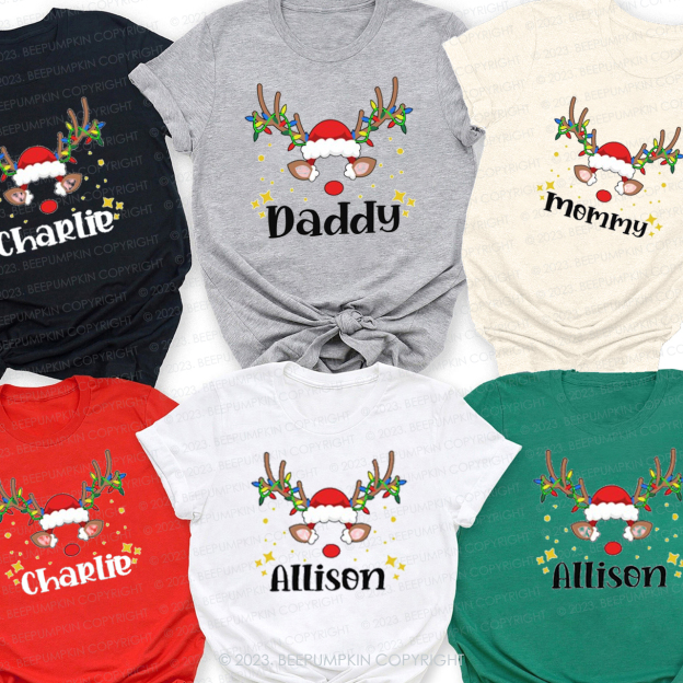 Personalized Funny Deer Christmas Raglan T-Shirt For Family Beepumpkin