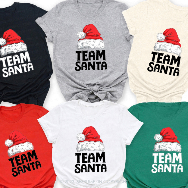 Team Santa Hat Family Christmas Shirts Beepumpkin