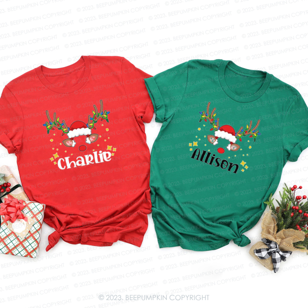 Personalized Funny Deer Christmas Raglan T-Shirt For Family Beepumpkin
