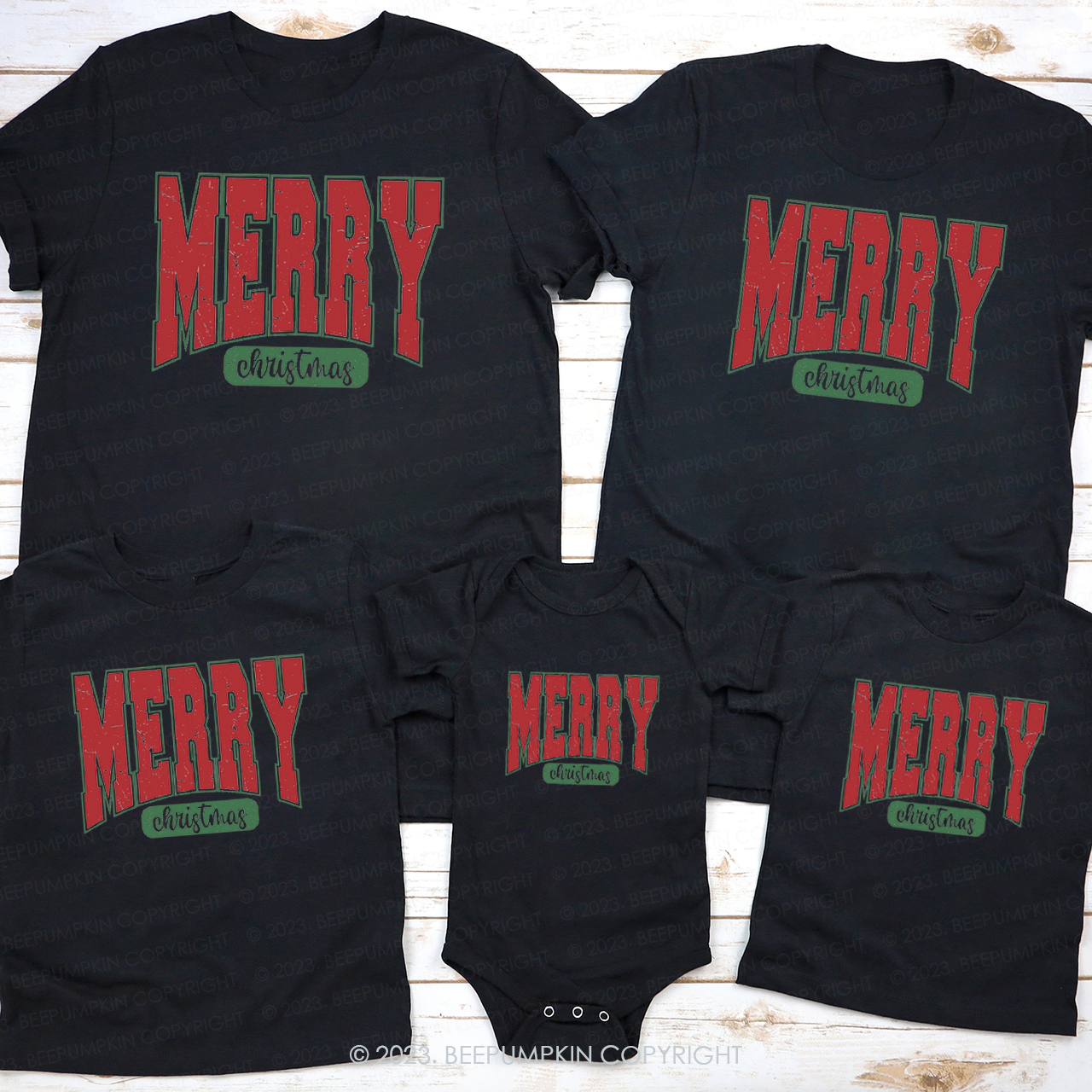 Merry Christmas Classic Family Matching Shirts Beepumpkin