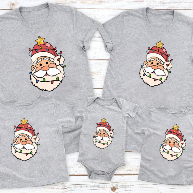 Santa Claus Decorated With Lights Family Shirts Beepumpkin