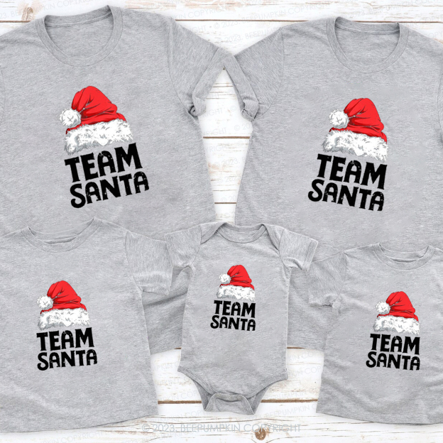 Team Santa Hat Family Christmas Shirts Beepumpkin