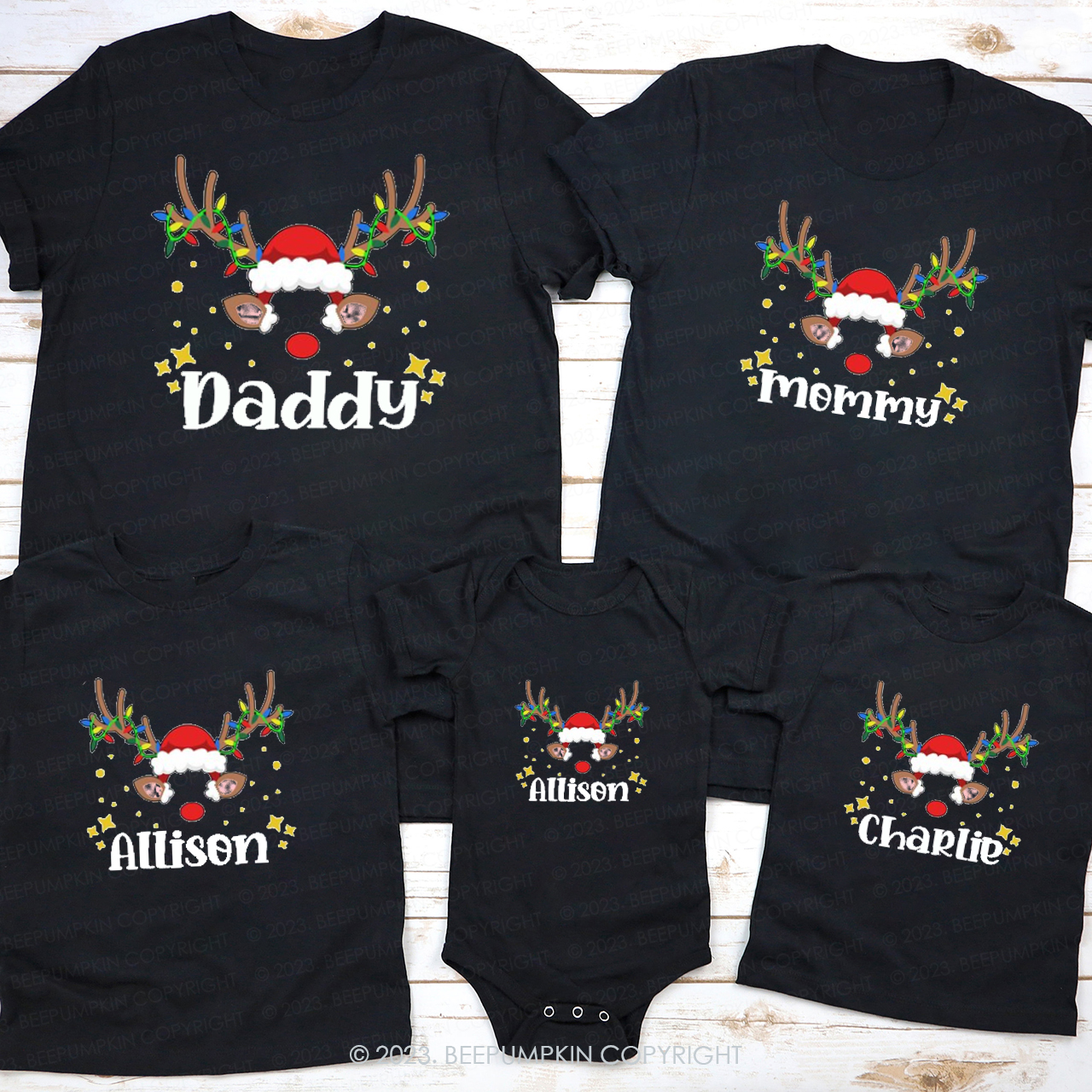 Personalized Funny Deer Christmas Raglan T-Shirt For Family Beepumpkin