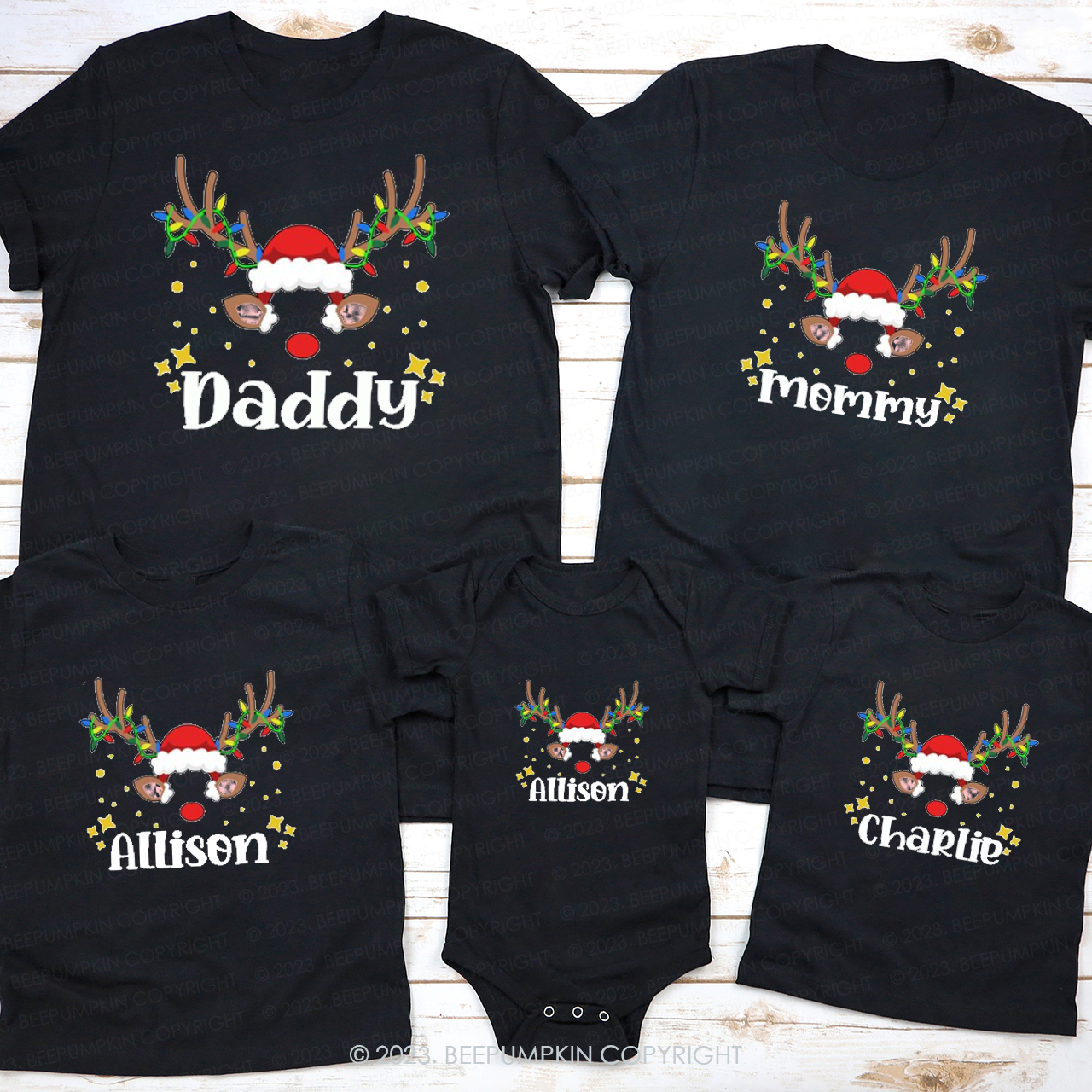 Personalized Funny Deer Christmas Raglan T-Shirt For Family Beepumpkin