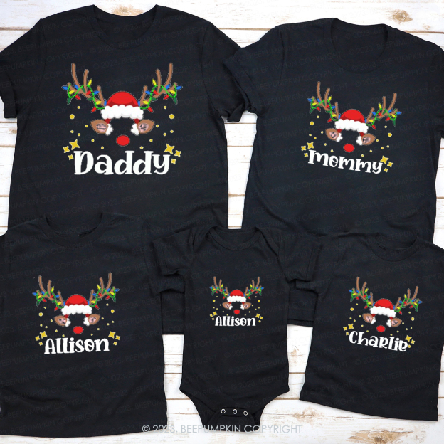 Personalized Funny Deer Christmas Raglan T-Shirt For Family Beepumpkin