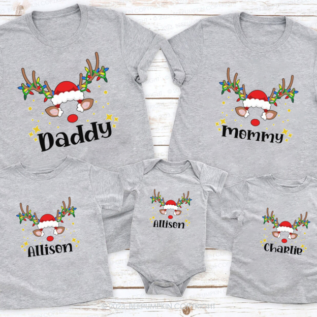 Personalized Funny Deer Christmas Raglan T-Shirt For Family Beepumpkin