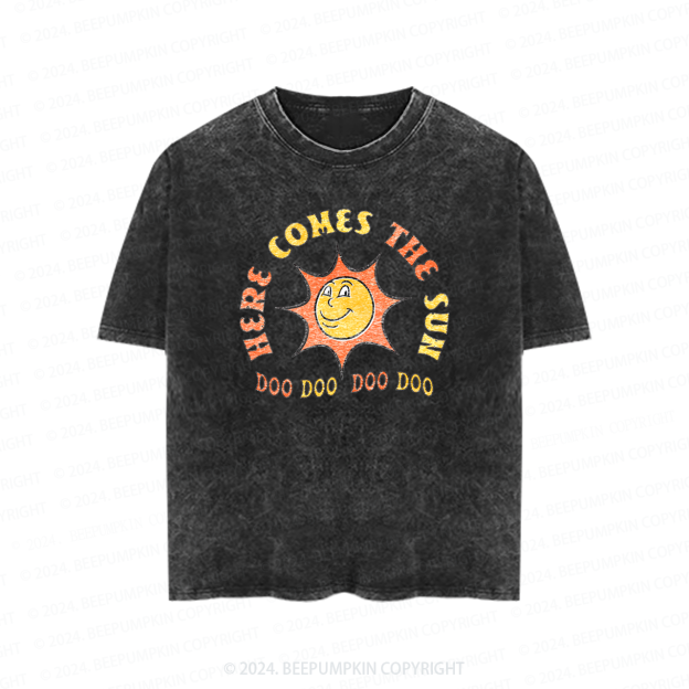 Here Comes The Sun Toddler&Kids Washed Tees          
