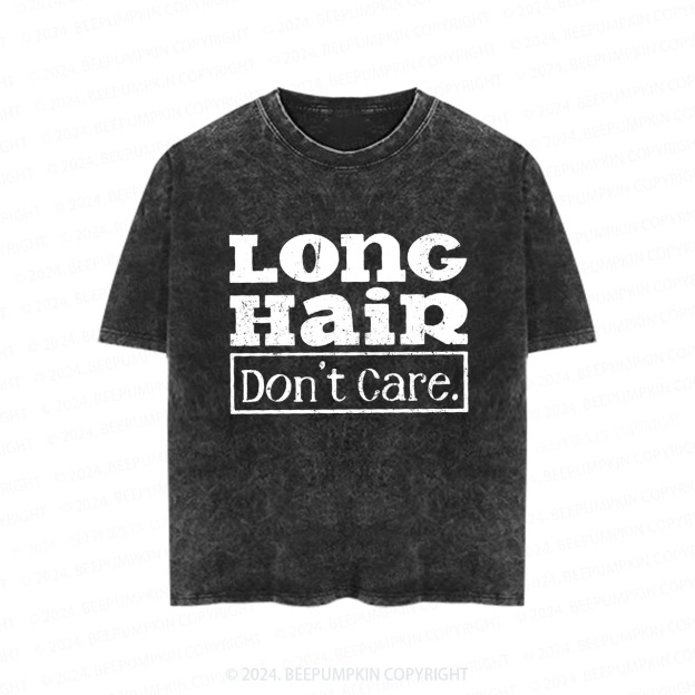  Long Hair Don't Care Toddler&Kids Washed Tees          