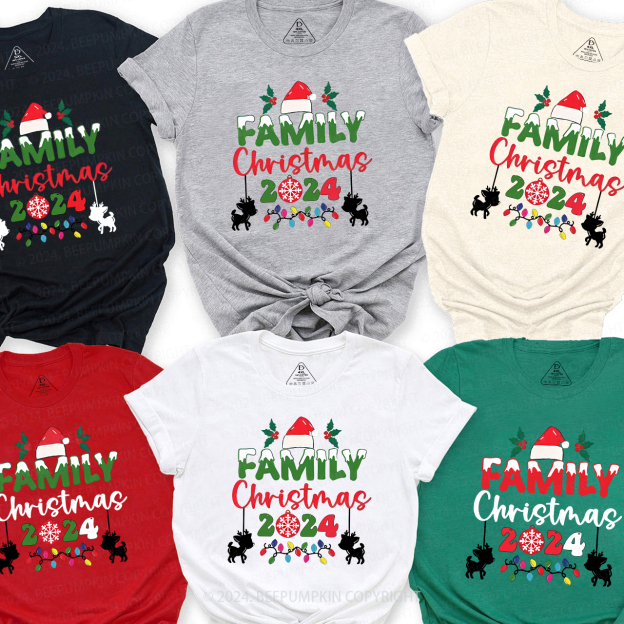 Family Christmas Cute Deer Family Matching Shirts