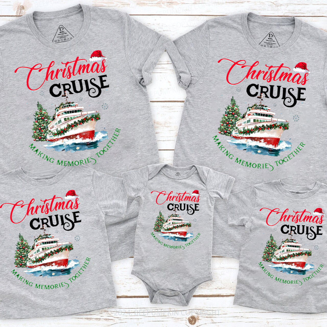 Christmas Cruise 2024 Shirt Family Matching T-Shirts