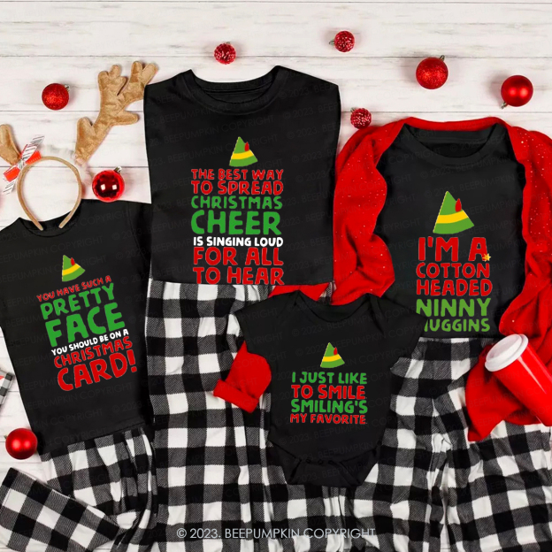 Personalized Cute Elf  Family Christmas Shirts Beepumpkin