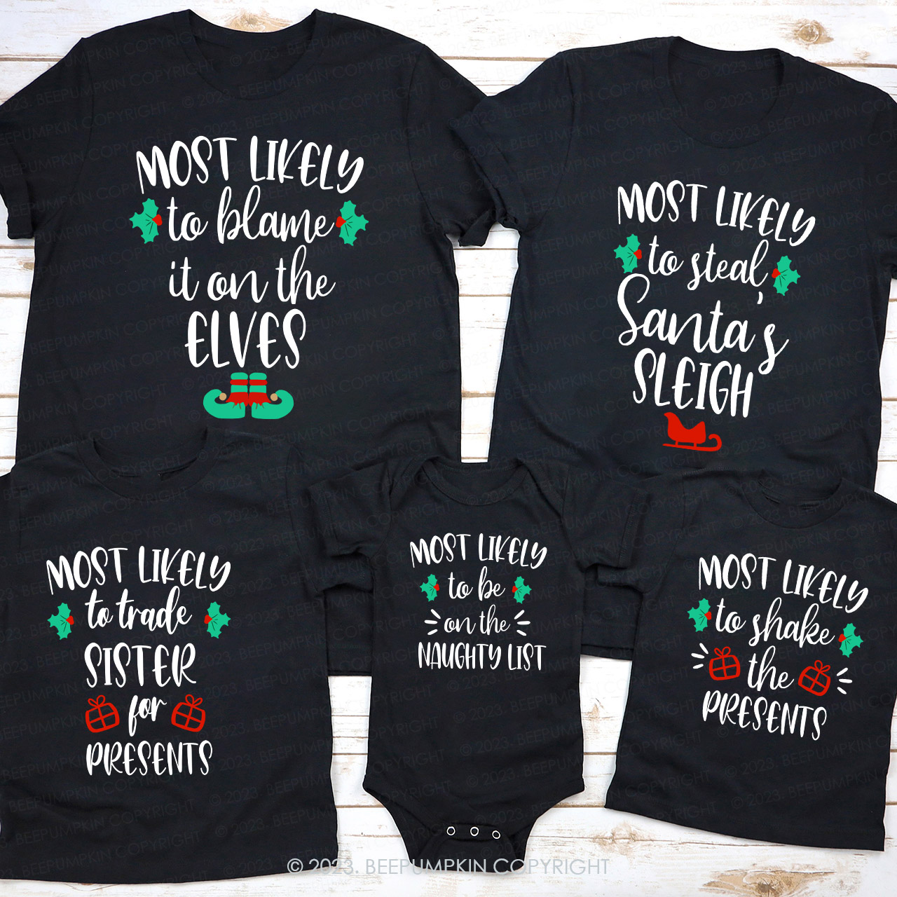 Most Likely to Get Lit Christmas Family Shirt