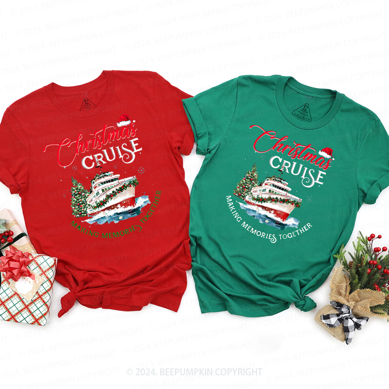 Christmas Cruise 2024 Shirt Family Matching T-Shirts