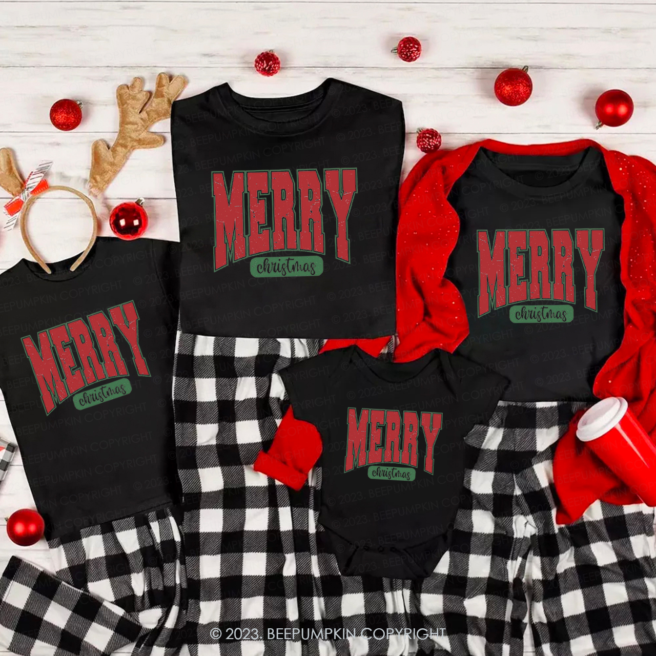 Merry Christmas Classic Family Matching Shirts Beepumpkin