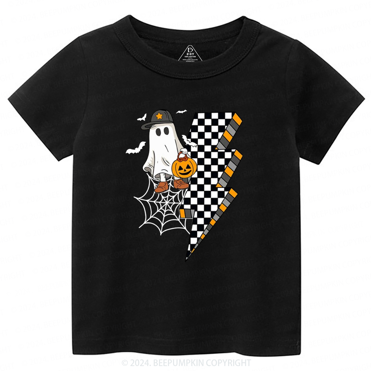 Retro Cute Ghost Halloween Pumpkin Toddler&Kids Tees 