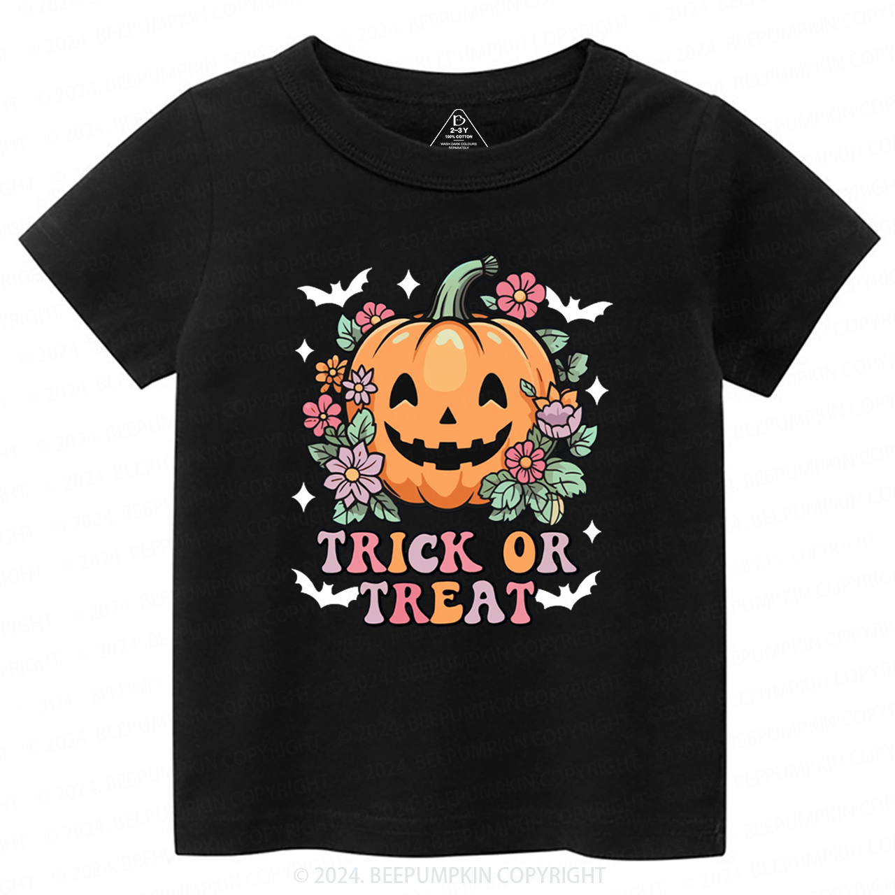 Hippie Ghost Halloween Trick Or Treat PumpkinToddler&Kids Tees 