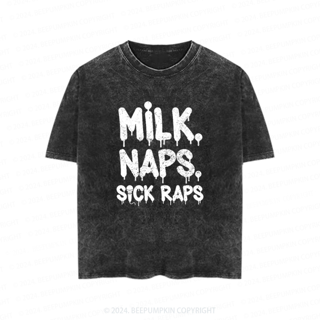 Milk Rap Hip Hop Toddler&Kids Washed Tees          
