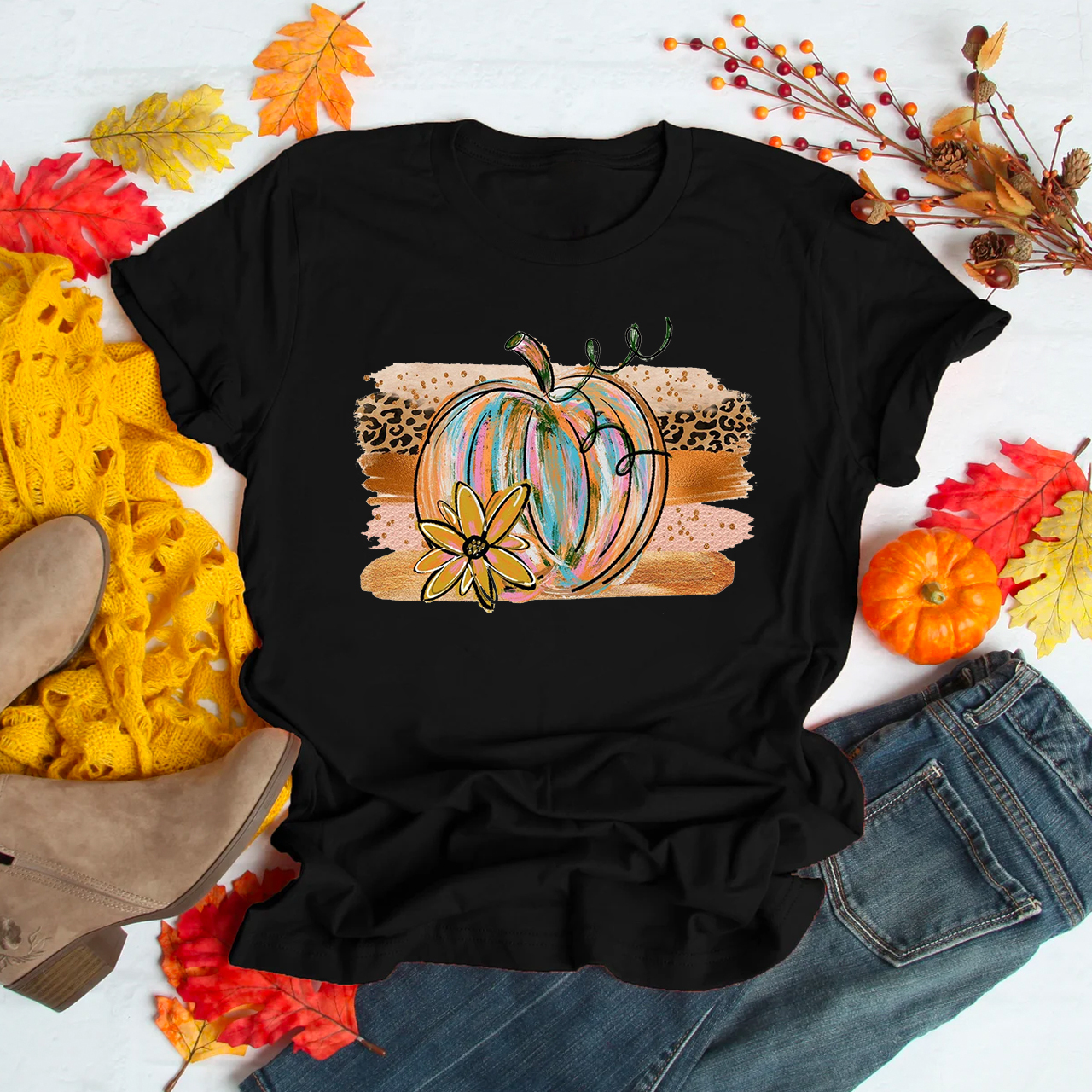 Beautiful Watercolor Pumpkin Shirt For Her