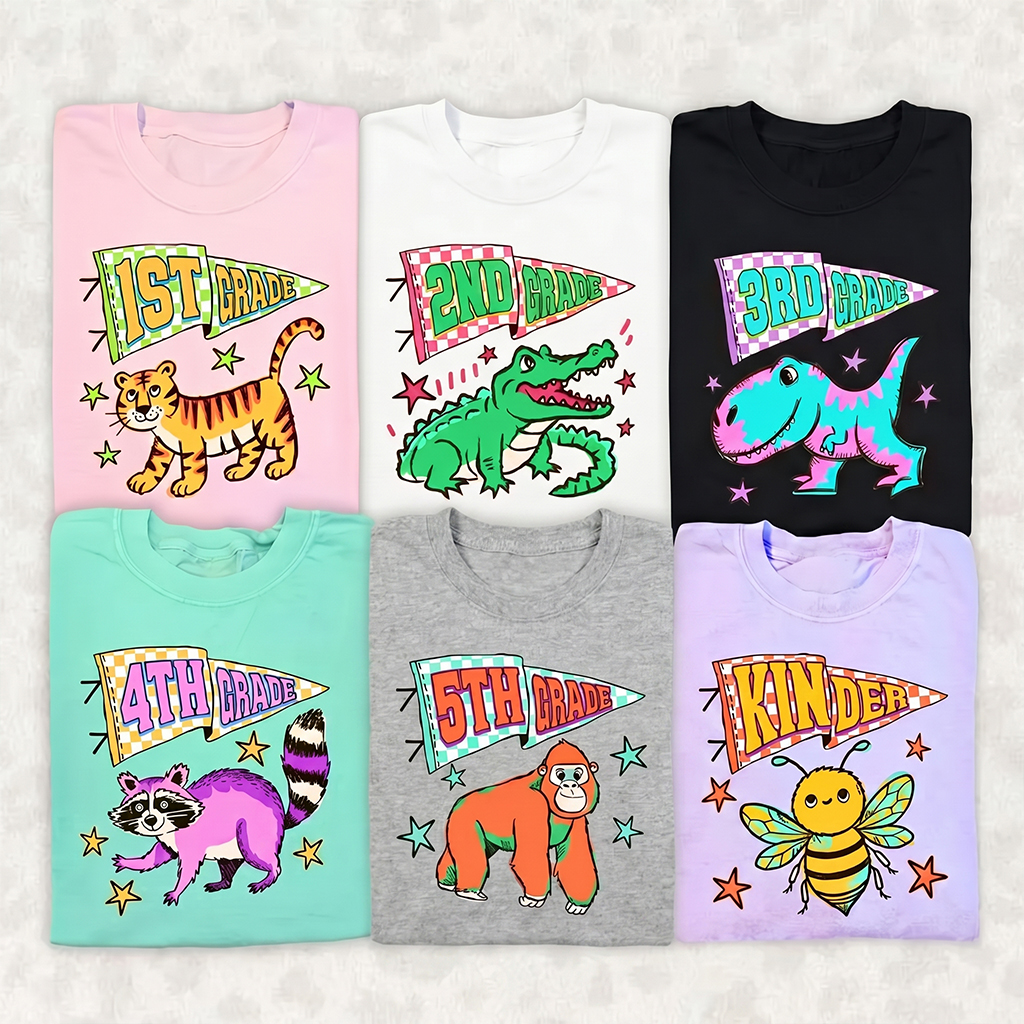 Personalized Animal Grade Back To School Toddler&Kid's Tees