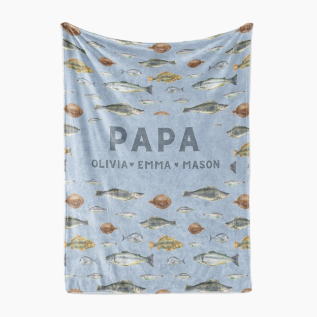 Personalized Hooked On Love Blanket For Father's Day Gift