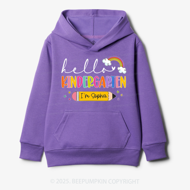 Personalized Hello Back To School Kid's Hoodies Beepumpkin