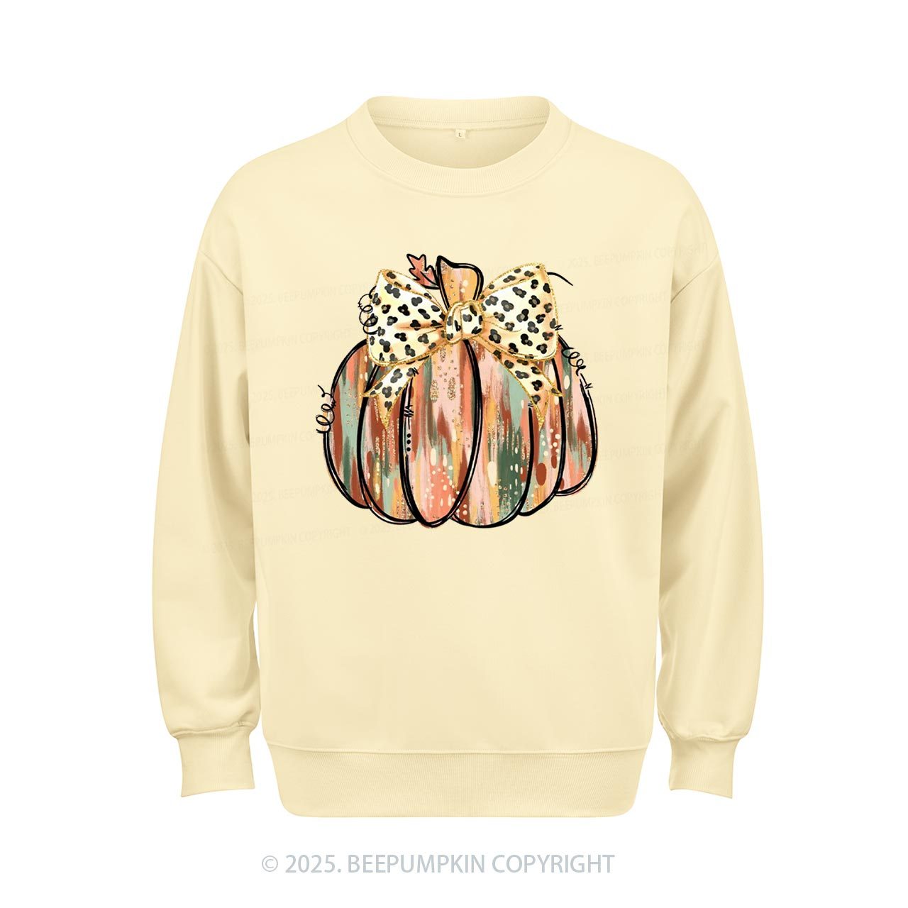 Colorful Coquette Gold Glitter Pumpkin Sweatshirt Beepumpkin
