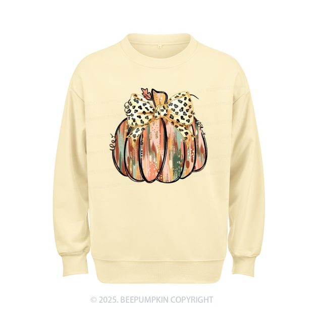 Colorful Coquette Gold Glitter Pumpkin Sweatshirt Beepumpkin