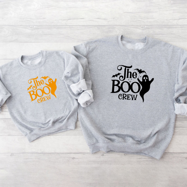 The Boo Crew Bat Halloween Family Party Matching Sweatshirt
