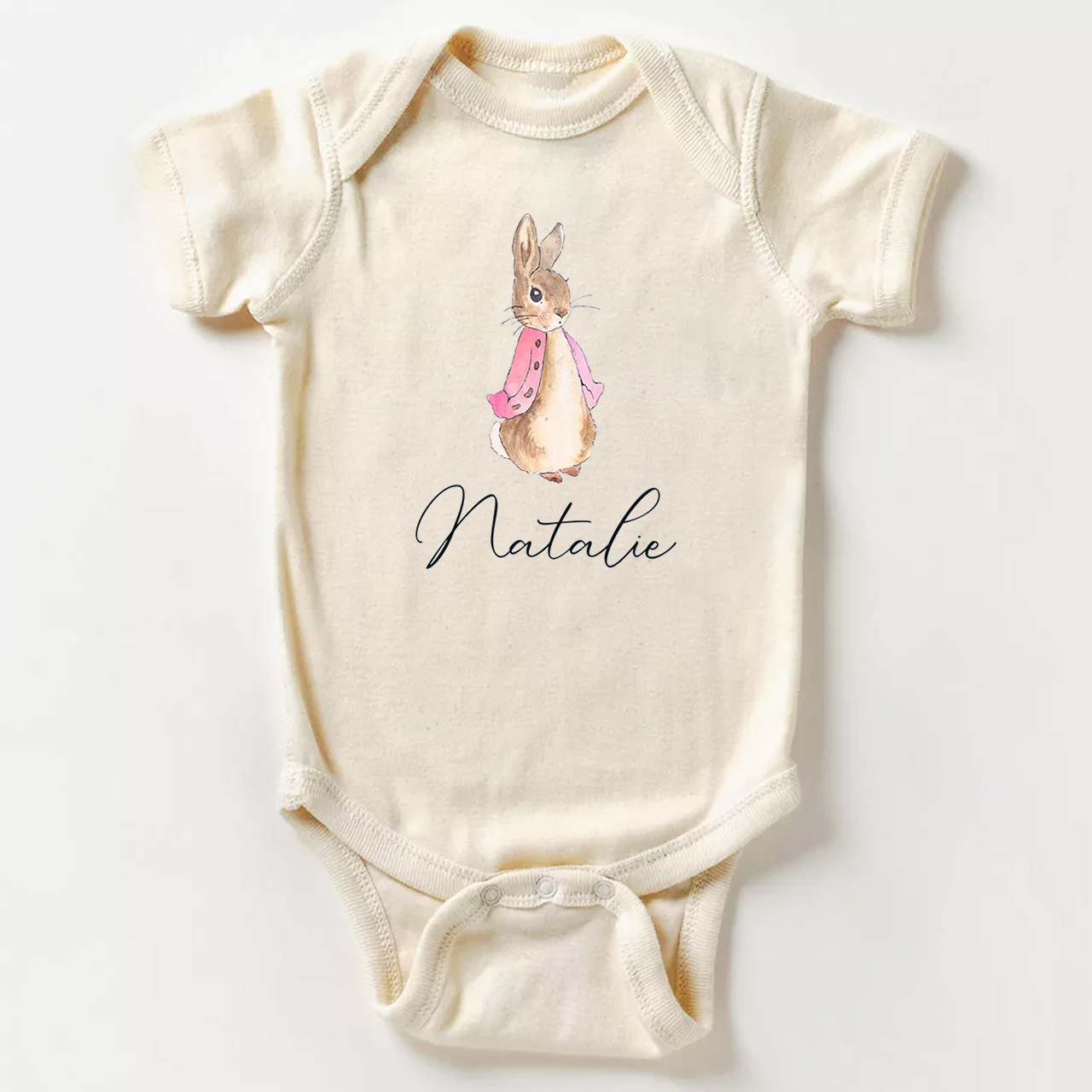 Personalized Easter Cute Peter Rabbit Baby Bodysuit