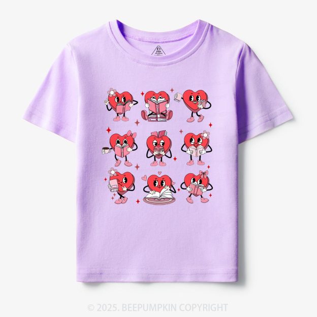Book Lovers Valentine’s Day Toddler&Kid's Tees Beepumpkin