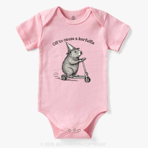 Off To Cause A Kerfuffle Groundhog Scooter Bodysuit
