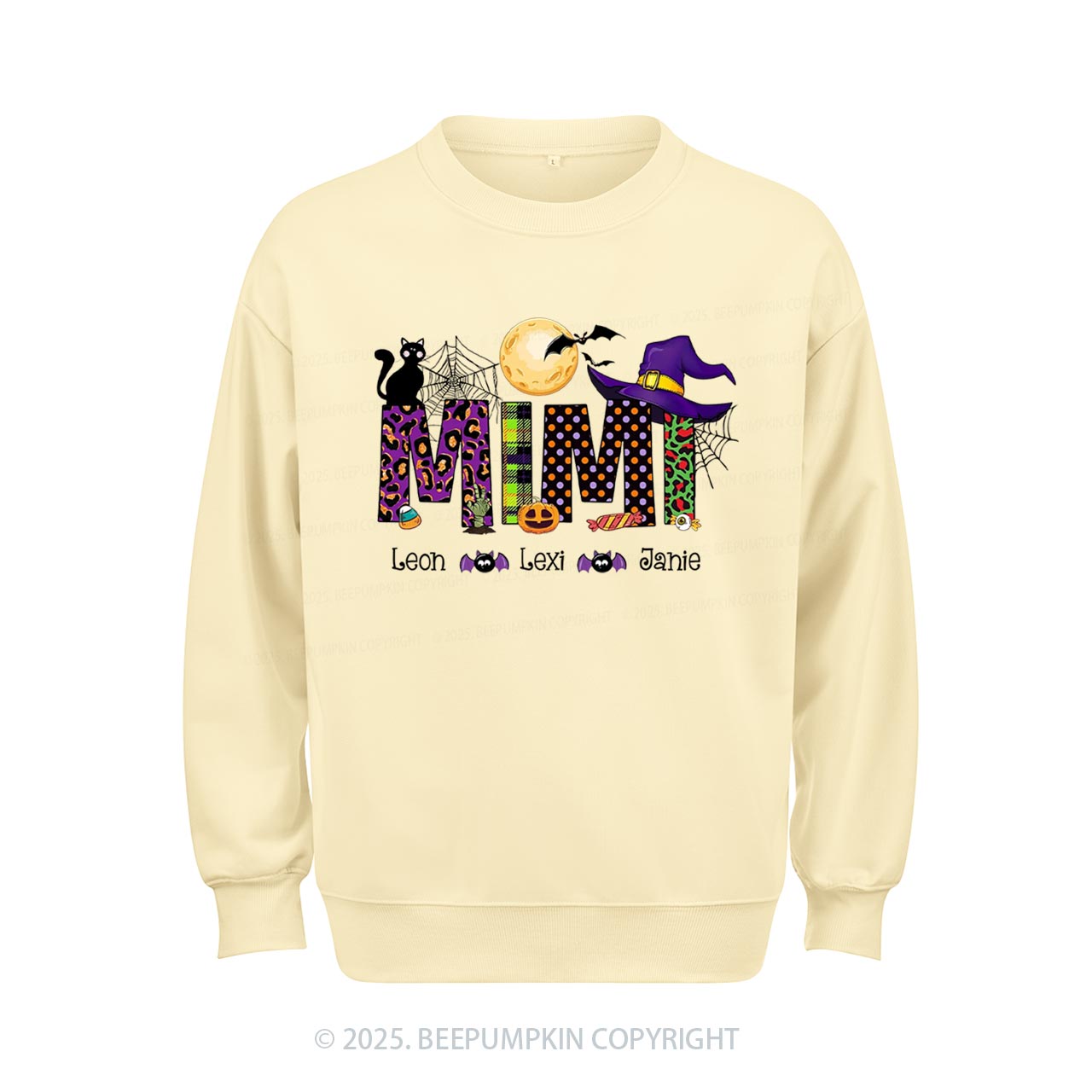 Personalized Mimi And Little Bat Halloween Sweatshirt Beepumpkin