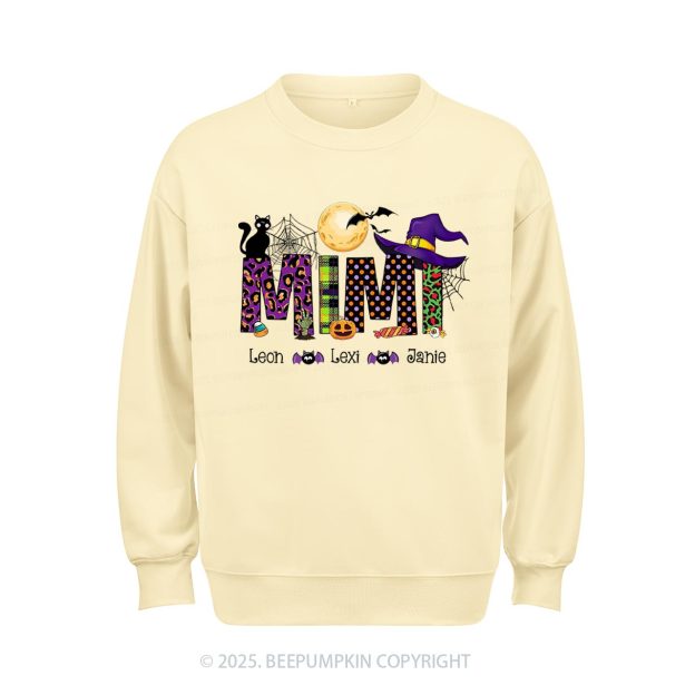 Personalized Mimi And Little Bat Halloween Sweatshirt Beepumpkin
