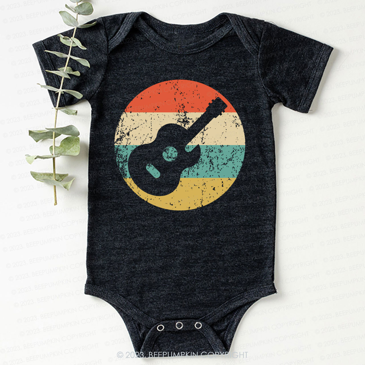Retro Guitar Icon Bodysuit For Baby