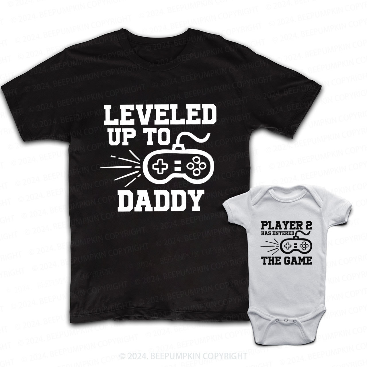 Leveled Up To Daddy Player Daddy And Me Matching Shirt