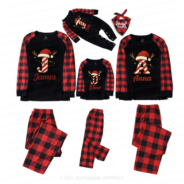 Personalized Candy Cane Name Family Matching Pajamas