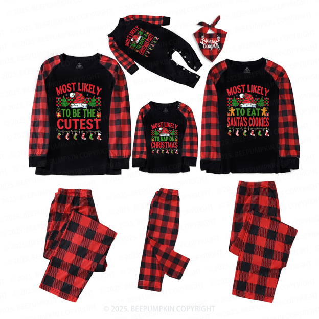 Personalized Most Likely To 7 Quotes Christmas Family Matching Pajamas