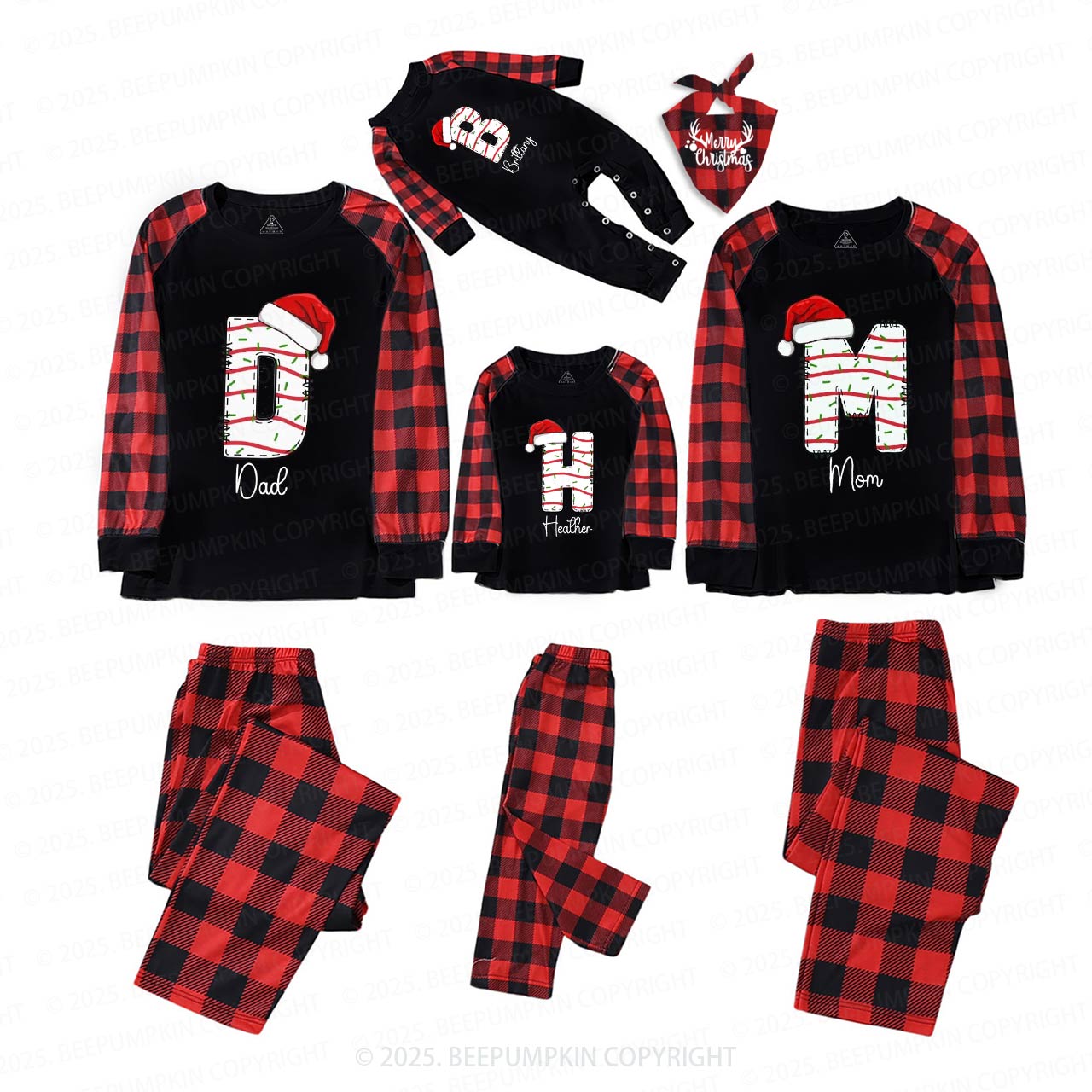 Personalized Candy Letters Name Family Matching Pajamas