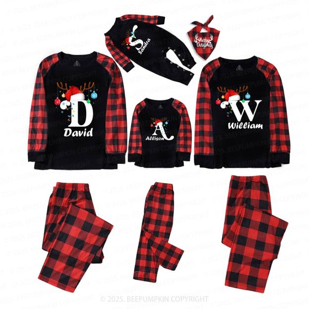 Personalized Merry Christmas Bells Name Family Matching Pajamas