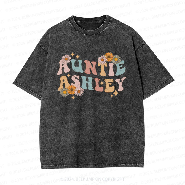 Personalized Auntie Gift Aunt Washed T-Shirts 