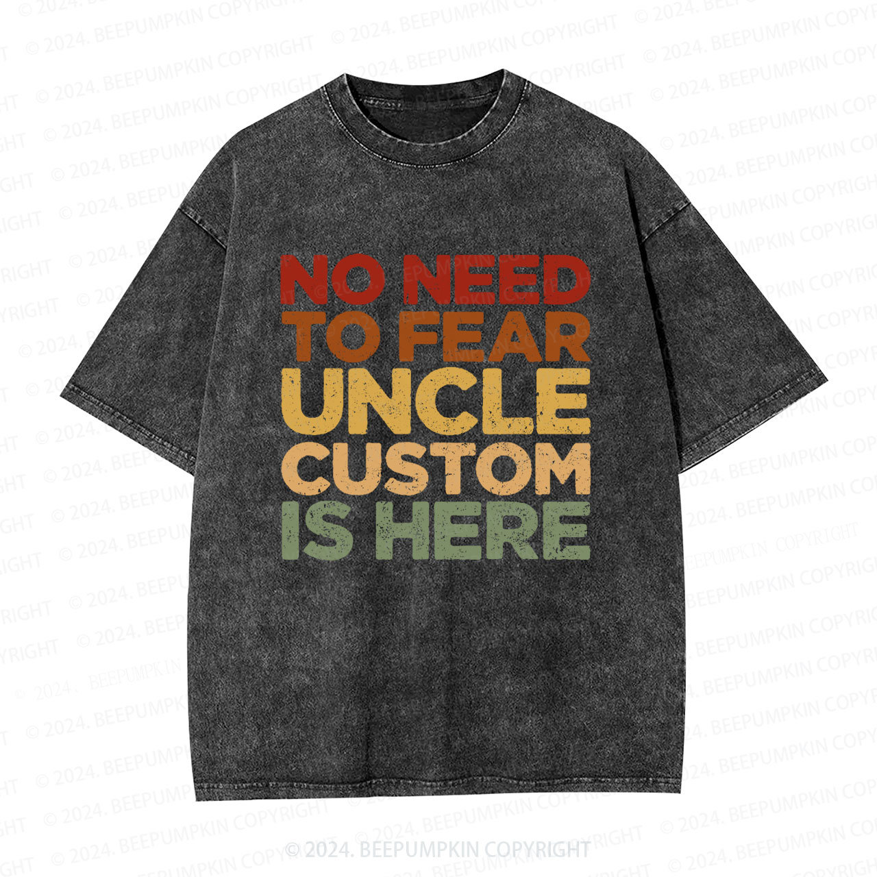 Personalized No Need To Fear Uncle Washed T-Shirts 
