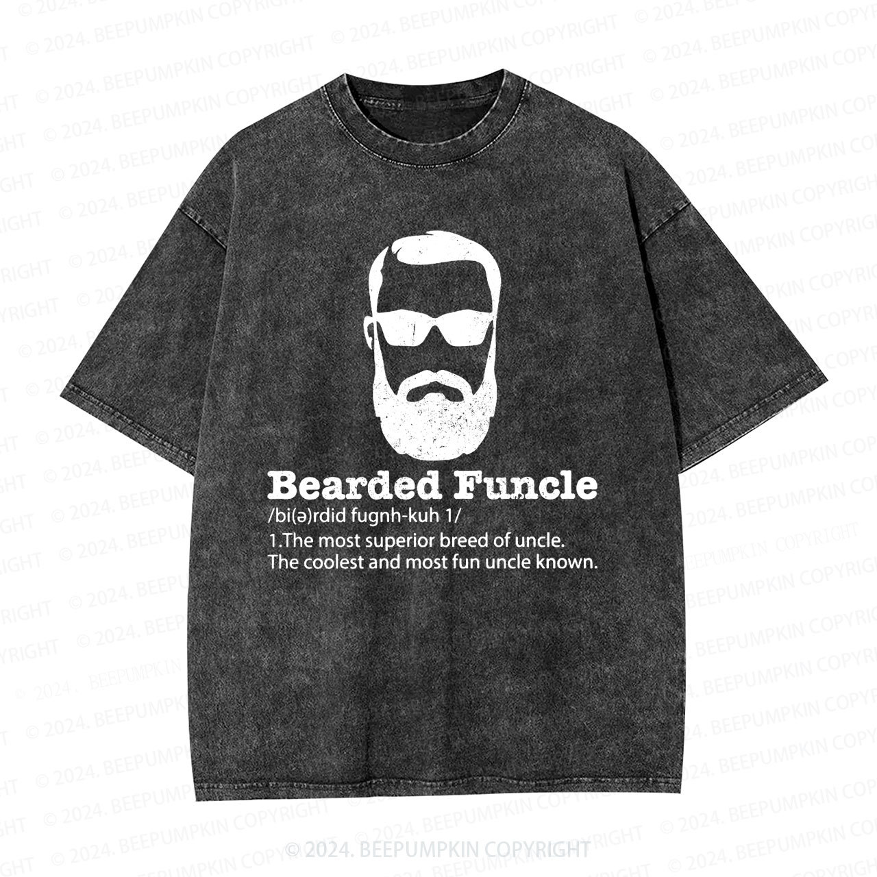 Bearded Funcle Uncle Washed T-Shirts 