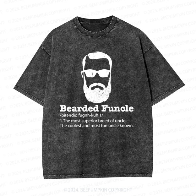 Bearded Funcle Uncle Washed T-Shirts 