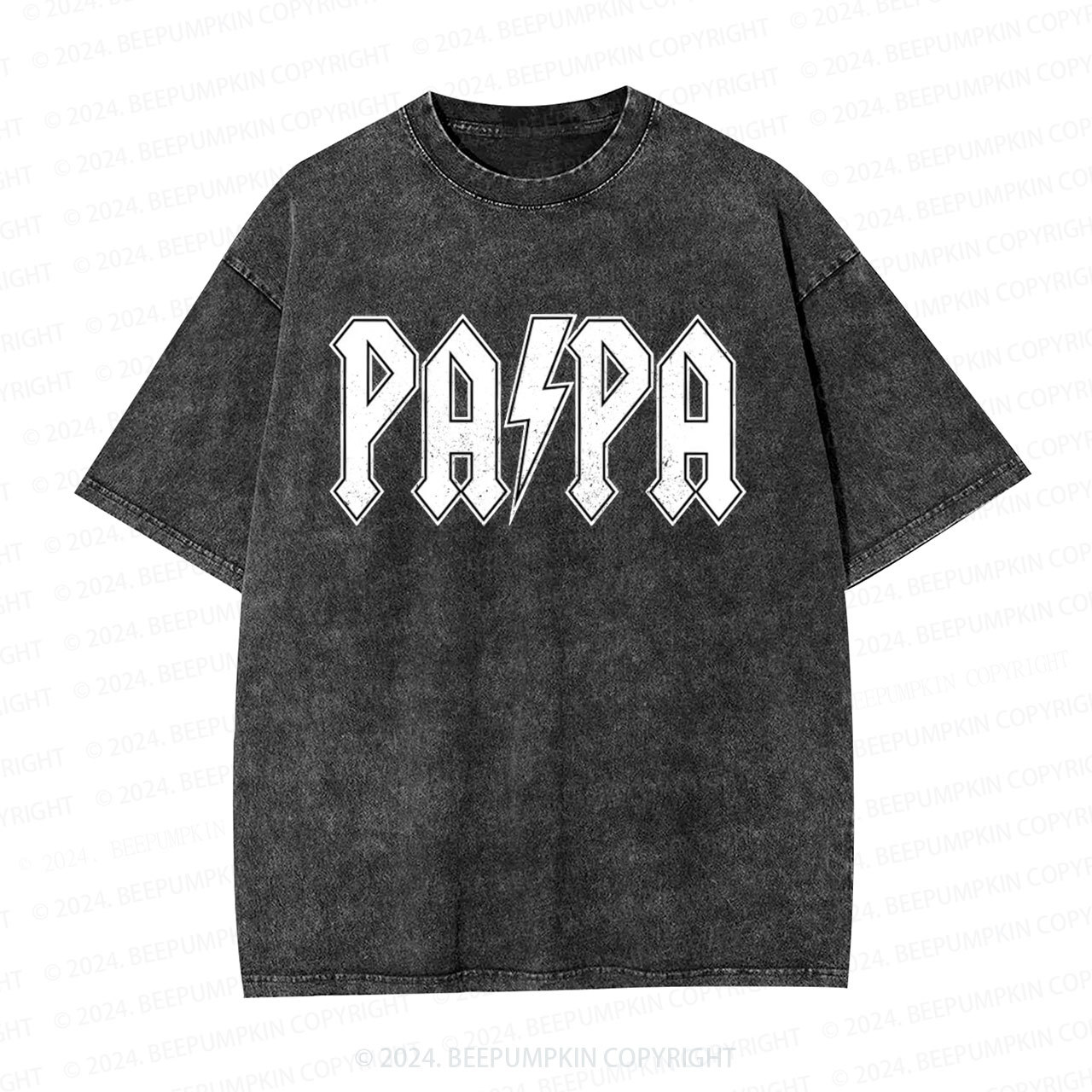 Men's Papa Superhero Cool Handsome Dad Washed T-Shirts 